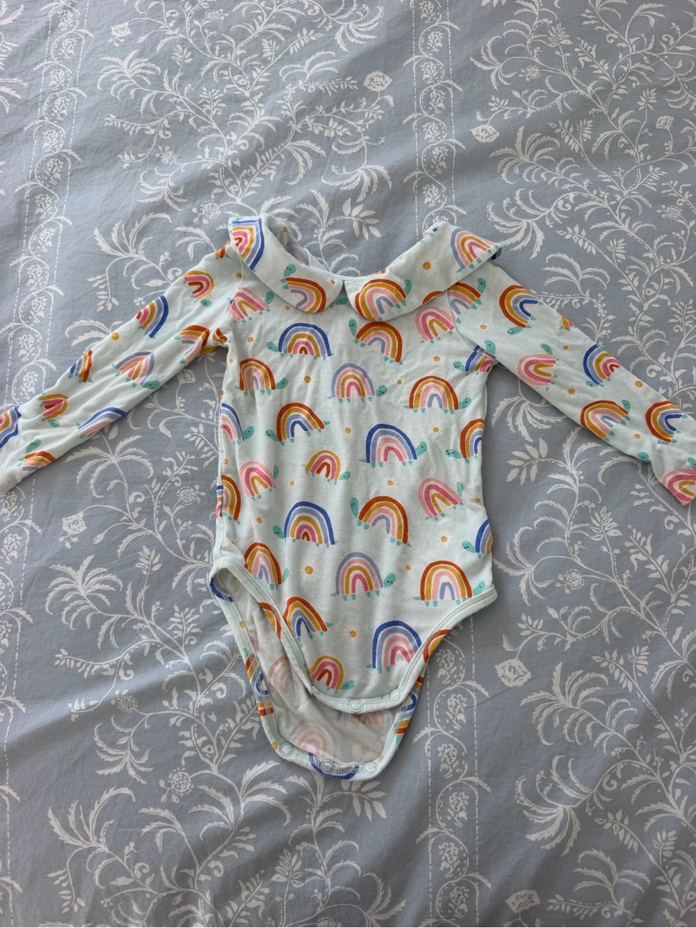 Angel Dear Long Sleeve One-Piece Bodysuit with Rainbow Print